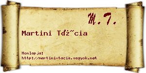 Martini Tácia névjegykártya